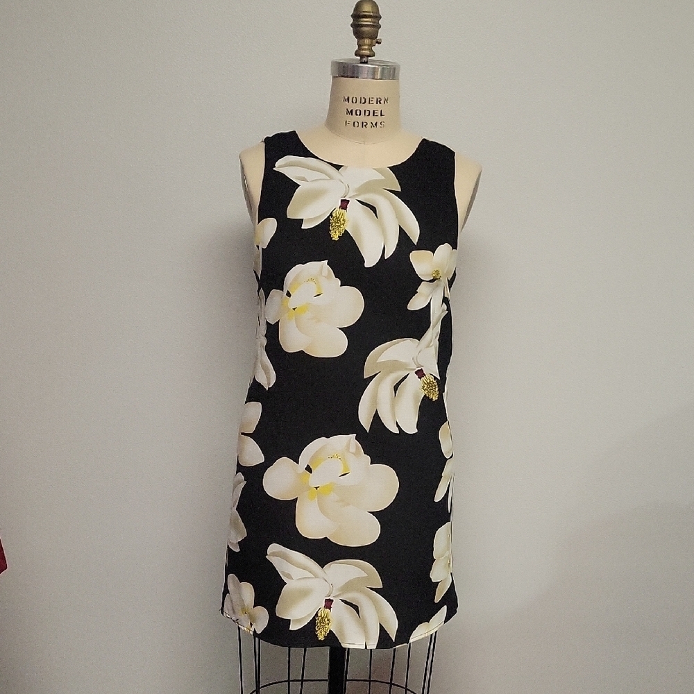 I.Madeline Black Floral Mini Dress